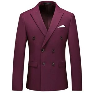 Deep Maroon Double-Breasted Blazer – Luxury Edition