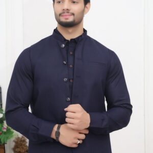 Charcoal Blue Plain Premium Waistcoat