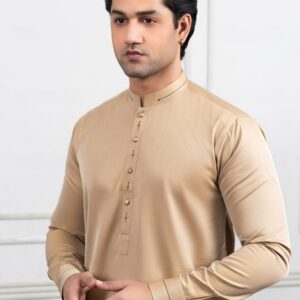 Soft Sand Men’s Shalwar Kameez – Simple & Elegant Design