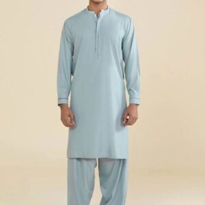 Soft Steel Blue Men’s Shalwar Kameez – Simple & Modern Look