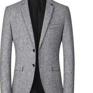 Cool Grey 2-Button Blazer – Elegant Collection